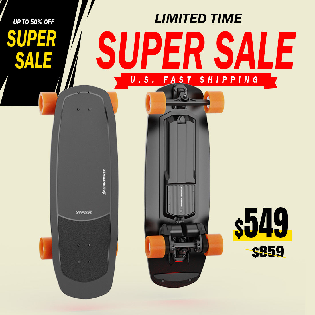 LINNPOWER VIPER - Electric Shortboard